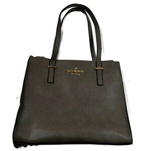 Kate Spade Gray Pebbled Leather‎ Purse Handbag Shoulder Zipper Pockets Dividers